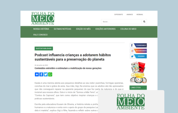 Podcast ensina sustentabilidade de forma lúdica para crianças